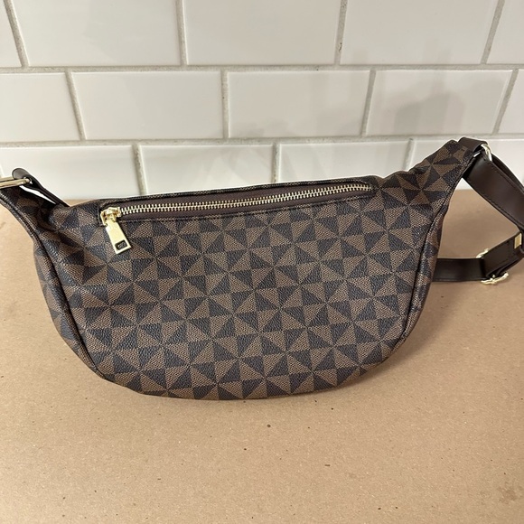 NO BRAND Woman Brown patterned travel activewear casual fanny pack one size - Picture 8 of 10